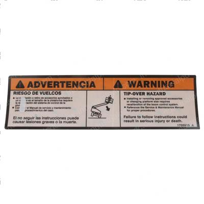 Picture of Decal-Tip-Over Hazard