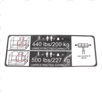 Picture of Decal - Capacity Plf T350