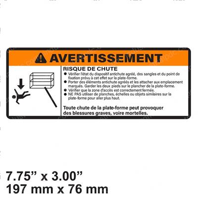 Picture of Decal  - Warn. Fall Haz.  (fr)