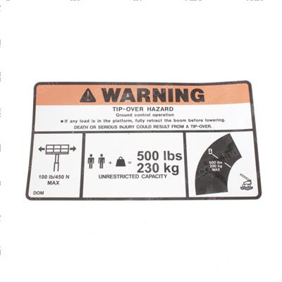 Picture of Decal 500 Lbs Max Cap 600