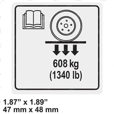 Picture of Decal - Wheel Load - 608kg/13