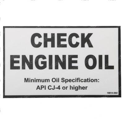 Picture of Label Check Engine Oil
