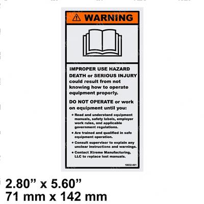 Picture of Label Warning Improper Use
