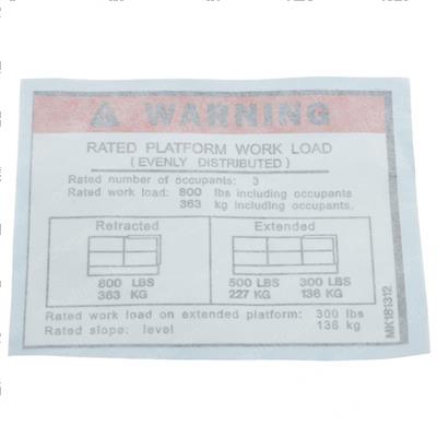 Picture of Decal - Rated Work Load