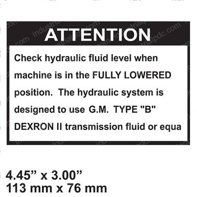 Picture of Decal - Hydraulic Fluid