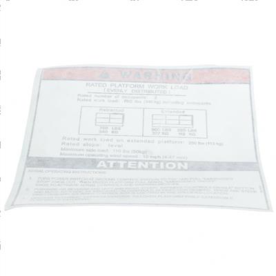 Picture of Decal- Warning Rated Load