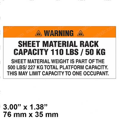 Picture of Decal - Warning Sheet 110lb