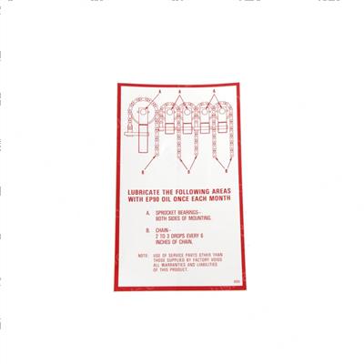Picture of Decal - Lube Sprocket + Bearing