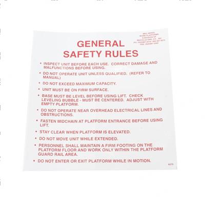 Picture of Decal - General Safety