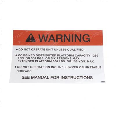 Picture of Decal - Capacity 1250lbs