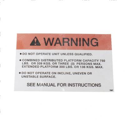 Picture of Decal - Capacity 750lbs