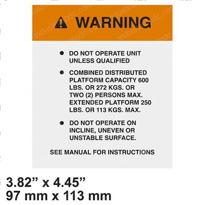 Picture of Decal - Warning Cap. 600lb