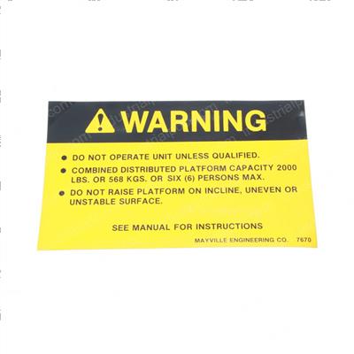 Picture of Decal - Capacity 2000lbs