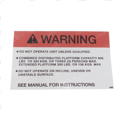 Picture of Decal - Capacity 800lbs