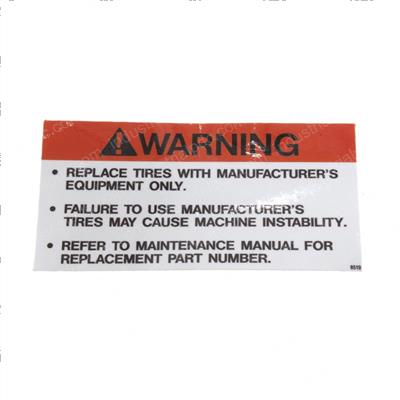 Picture of Decal - Warning Tire Replc