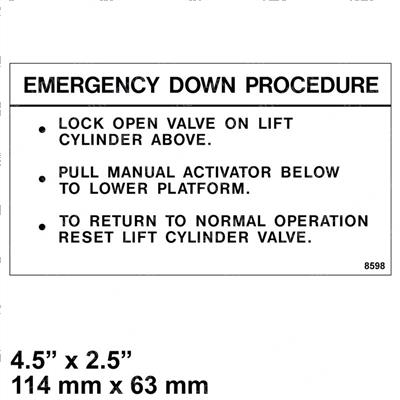 Picture of Decal - Emergency Down