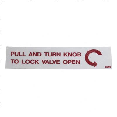 Picture of Decal - Valve Instructions