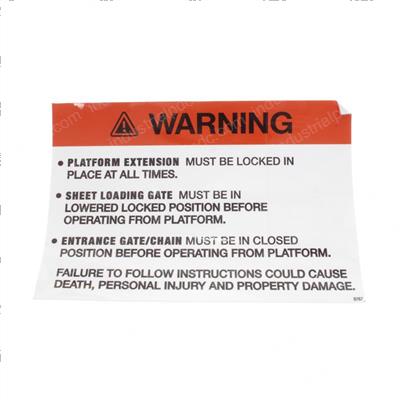 Picture of Decal - Lock Warning 2033es