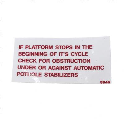 Picture of Decal - Platform Stops Short