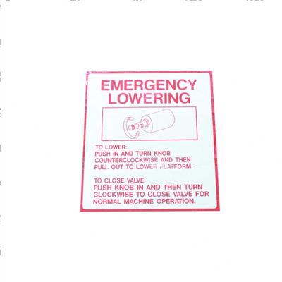 Picture of Decal - Emergency Lowering