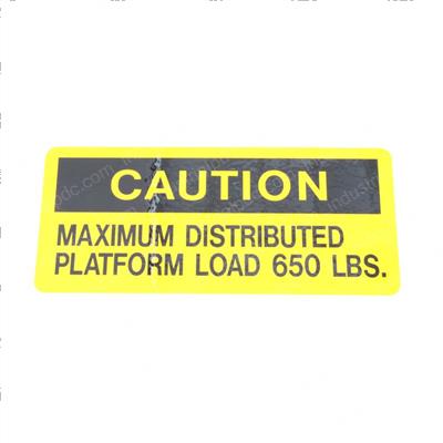 Picture of Decal - Max Load 650lbs