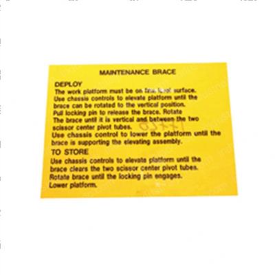 Picture of Decal - Maint Brace Instruct Lx