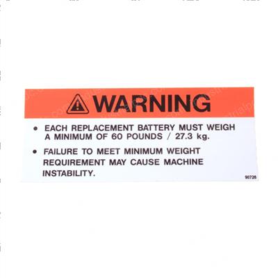 Picture of Decal - Battery Replacement