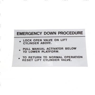 Picture of Decal - Emergency Down