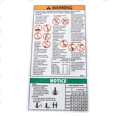 Picture of Decal Operating Instruct. Sla