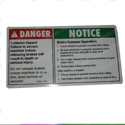 Picture of Decal - Danger Brake Rel Safety