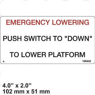 Picture of Decal - Push Sw to Down