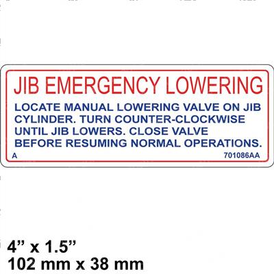 Picture of Decal Jib Emergency Lowering