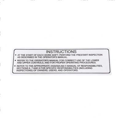 Picture of Decal - Pre-Start Instruct Boom
