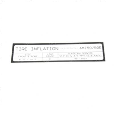 Picture of Decal - Tire Inflation