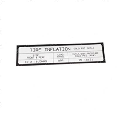 Picture of Decal - Tire Inflation
