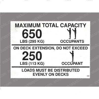 Picture of Decal - Capacity 650lbs