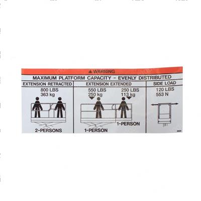 Picture of Decal - Capacity 800lbs Lg