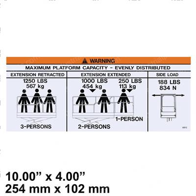 Picture of Decal - Capacity 1250lbs Large