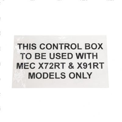 Picture of Decal - Control Box Models Rt