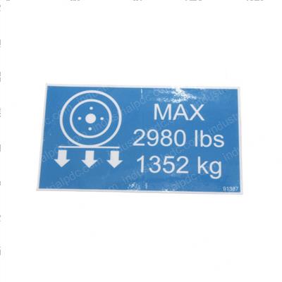 Picture of Decal - Max Wheel Load 1352kg