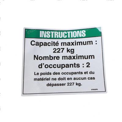 Picture of Decal Notice Max Load 500 Lbs