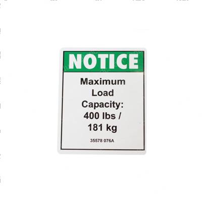 Picture of Decal Notice Max Capacity 400