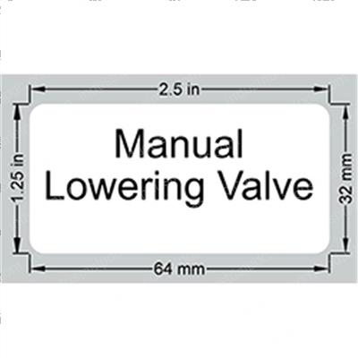 Picture of Decal Manual Lowering Valve