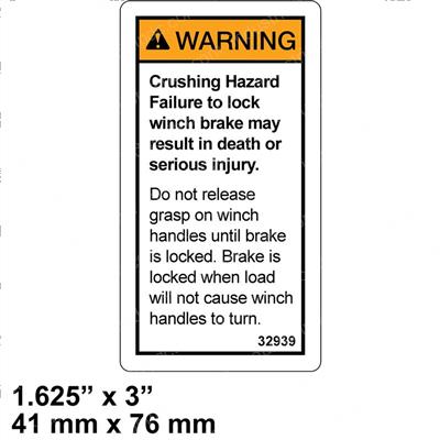 Picture of Decal - Crushing Haz/Brake Lock