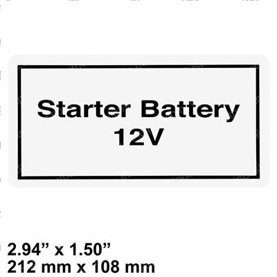 Picture of Decal - Starter Battery 12v