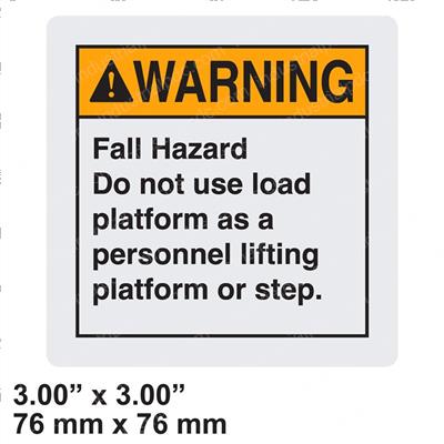 Picture of Decal Warning Fall Hazard