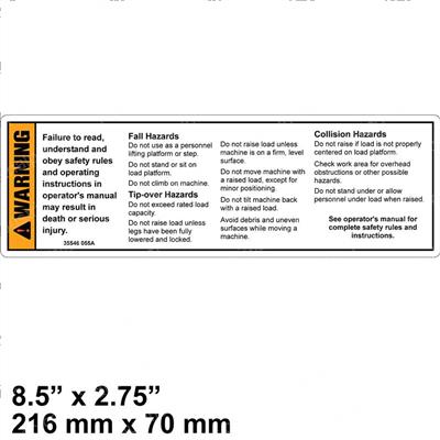 Picture of Decal Warning Machine Safety