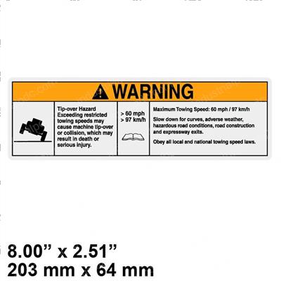 Picture of Decal Warning Max Towing Speed