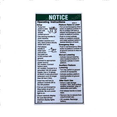 Picture of Decal Notice Oper.inst Iwp-S