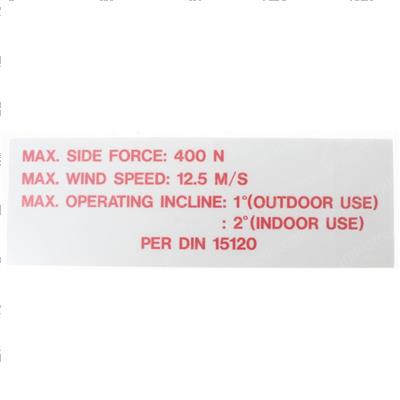 Picture of Label Operating Incline 1-2